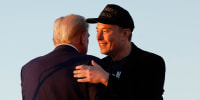 Elon Musk embraces Donald Trump 