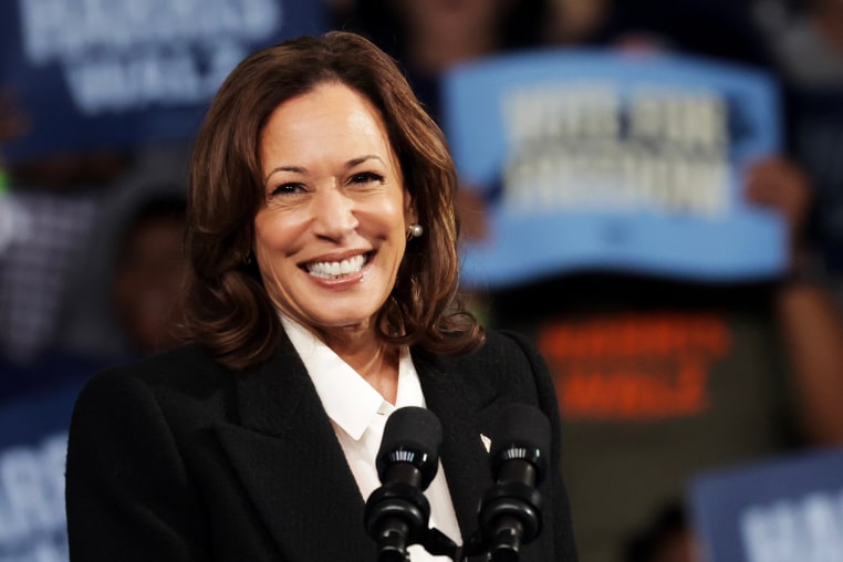 Image: Democratic Presidential Candidate Kamala Harris Campaigns In Greenville, North Carolina