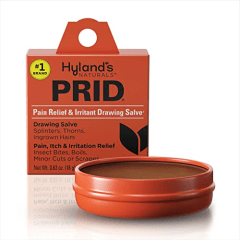 Hyland&#039;s Naturals PRID Drawing Salve, Topical Skin Irritation Relief, For Splinters, Thorns, Ingrown Hairs, Itch Relief for Bug Bites, Boils, Minor Cuts &amp; Scrapes, 18 Grams